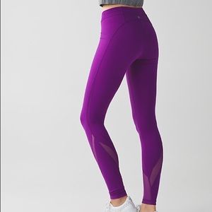 Size 6 Purple Lululemon Mesh Leggings